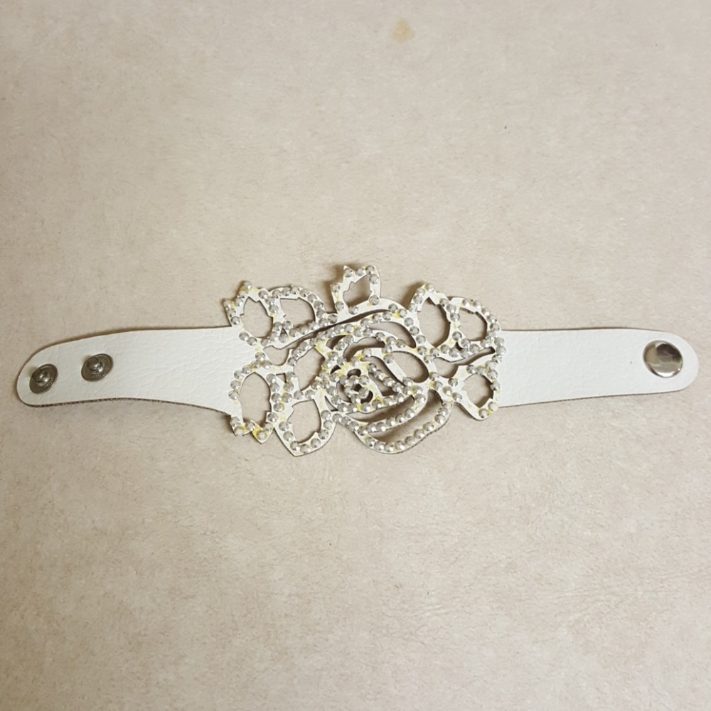 Leather laser cut bracelet